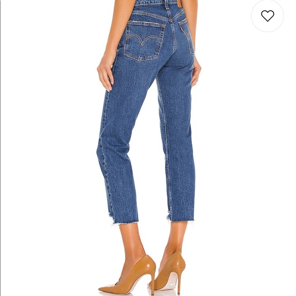 Levi’s 501 high waist crop straight leg Charleston fun distressed hem jeans - Picture 3 of 13